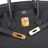Hermès Noir Veau Togo Leather Gold Birkin 35 Handbag