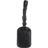 Prada Black Leather Small Luggage Tag Bag Charm
