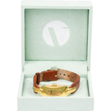 Fendi Gold Tone Brown Leather 3400L Woman Watch