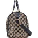 Gucci Monogram GG Canvas Web Stripe Boston 30 Handbag