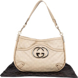 Gucci Guccissima Leather and Woven Leather Britt Hobo Shoulder Bag