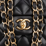 Chanel Quilted Lambskin Jumbo Double Flap Crossbody Bag