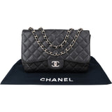 Chanel Quilted Caviar Leather Jumbo Single Flap Crossbody Bag