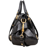 Miu Miu Black Vitello Lux Leather City Handbag