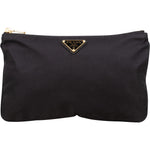 Prada Black Nylon Triangle Clutch - vintageandkickz