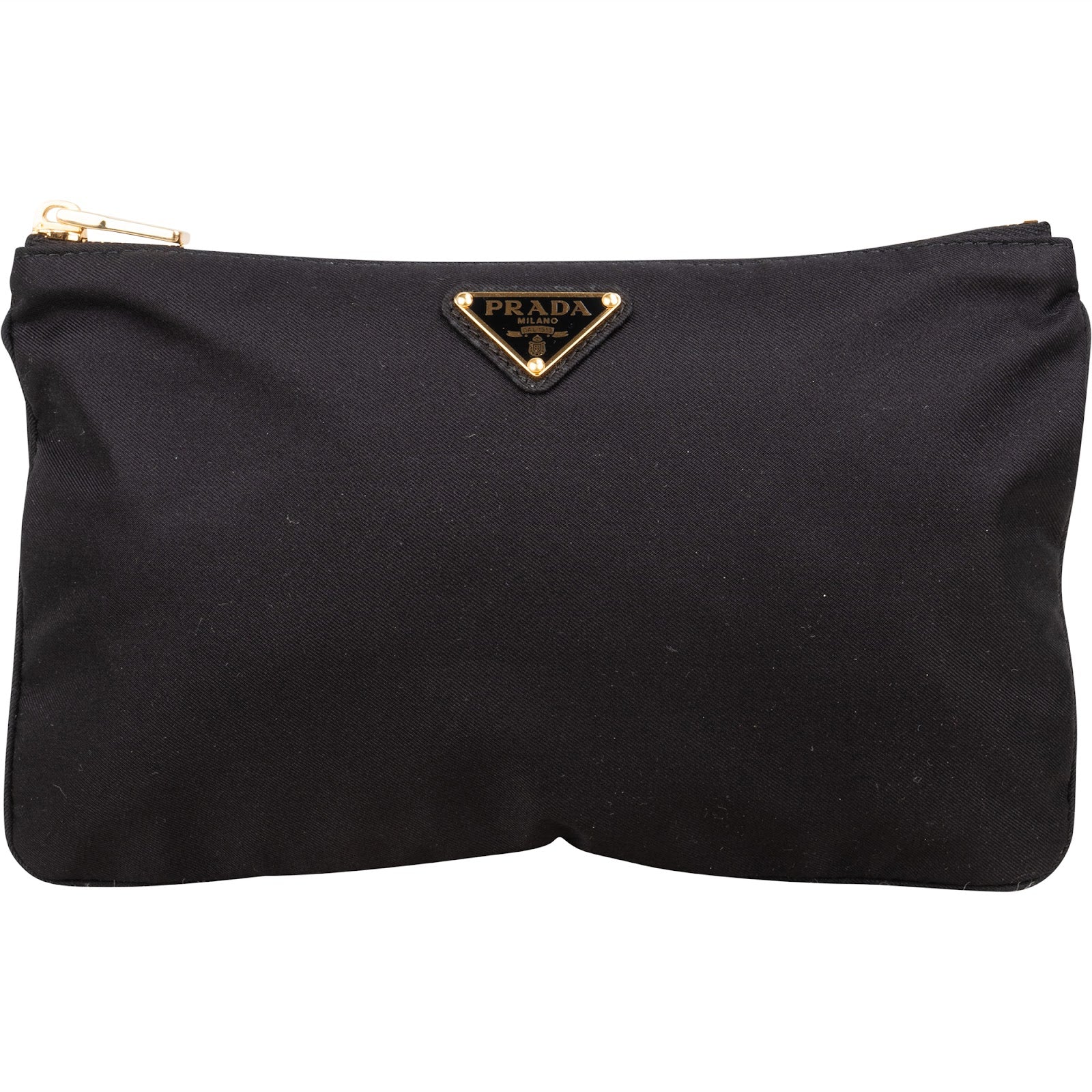 Prada Black Nylon Triangle Clutch - vintageandkickz