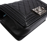 Chanel Quilted Caviar Leather Small Boy Single Flap Crossbody Bag