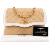 Chanel Bicolor Quilted Lambskin 24K Gold Single Flap Crossbody Bag