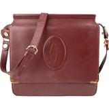 Cartier Must de Cartier Bordeaux Leather Messenger Crossbody Bag