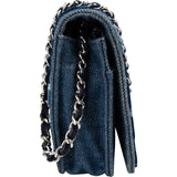 Chanel Denim Velvet Graffiti Wallet On Chain Crossbody Bag