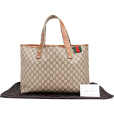 Gucci Monogram GG Supreme Canvas Web Tote Handbag