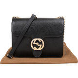 Gucci Pebbled Leather Interlocking GG Small Crossbody Bag