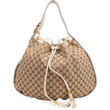 Gucci Monogram GG Canvas Tassel Drawstring Shoulder Bag