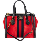 Gucci Patent Leather Suede Ophidia Small Handbag