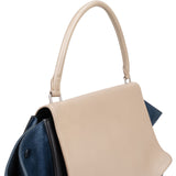 Céline Tricolor Leather and Suede Large Trapeze Handbag