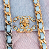 Chanel 19 Quilted Denim Sky Ombre Single Flap Crossbody Bag