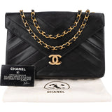 Chanel Chevron Lambskin Single Flap Crossbody Bag