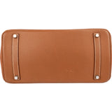 Hermès Brun Taurillon Clemence Leather Alezan Palladium Birkin 35 Handbag