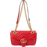 Gucci Chevron Matelassé Leather GG Marmont Medium Shoulder Crossbody Bag