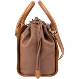 Burberry Haymarket Check Small Dinton Cube Drawstring Handbag