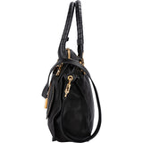 Chloé Black Leather Marcie Satchel Shoulder Bag