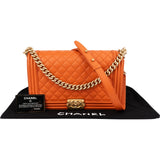 Chanel Quilted Lambskin Large Boy Single Crossbody Bag