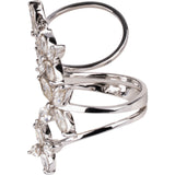 Handcrafted Marquise 2,76 Carat Stacking Diamond Flower 750 Whitegold Ring (#55)