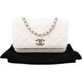 Chanel Wuilted Caviar Leather Jeweled CC Wallet On Chain Crossbody Bag