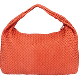 Bottega Red Intrecciato Leather Veneta Belly Hobo Handbag