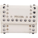 Prada Saffiano Leather Studded Crystal Wallet