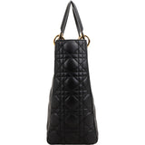 Christian Dior Noir Quilted Lambskin Medium Lady Dior Handbag