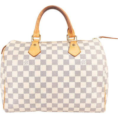 Louis Vuitton Monogram Damier Azur Speedy 30 Handbag