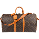 Louis Vuitton Monogram Canvas Keepall 55 Bandoulière Travel Bag