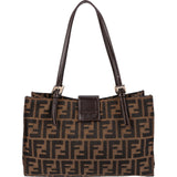 Fendi Monogram FF Zucca Canvas Small Tote Shoulder Bag