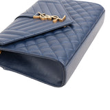 Saint Laurent Grain De Poudre Leather Envelope Medium Crossbody Bag