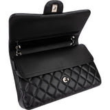 Chanel Quilted Lambskin Palladium Jumbo Double Flap Crossbody Bag
