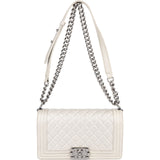 Chanel Quilted Calfskin Boy Single Flap Crossbody Bag
