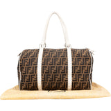 Fendi Monogram Zucca Canvas Boston Bag Handbag - vintageandkickz