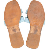 Hermès Light Blue Leather Oran Sandals (36,5)