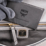 MCM Silver Leather Milla Studded Flap Crossbody Bag