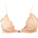 Fendi Pink Ruffled FF Emblem Bikini Top Swimwear (DE36 / S)