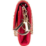 Christian Dior Patent Cannage Leather Wallet On Chain Crossbody Bag