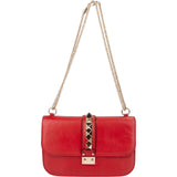 Valentino Garavani Leather Red Leather Rockstud Glam Lock Shoulder Crossbody Bag