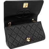 Chanel Quilted Lambskin 24K Gold Single Flap Crossbody Bag
