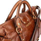 Miu Miu Vitello Lux Leather Satchel Handbag