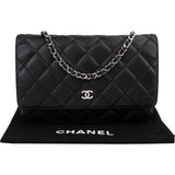 Chanel Quilted Lambskin Palladium Wallet On Chain Crossbody Bag