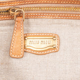 Miu Miu Woven Raffia Bauletto Coffer Handbag