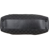 Gucci Black GG Monogram Bamboo Top Handle Frame Handbag