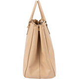 Prada Beige Saffiano Leather Double Zip Galleria Handbag