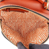 Chloé Brown Pebbled Calfskin Woven Handle Daria Small Crossbody Handbag